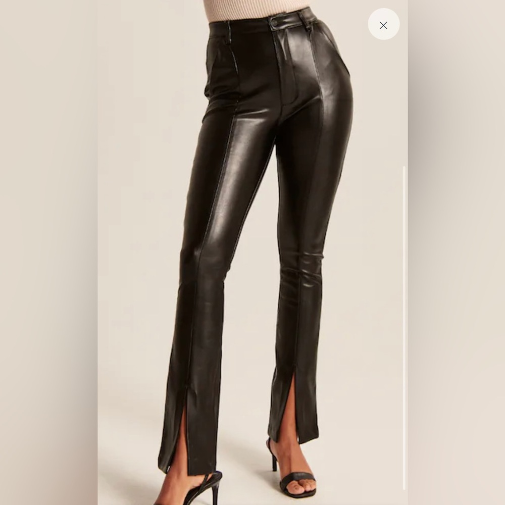 NWT Abercrombie Curve/Curvy Split Hem Leather Pants